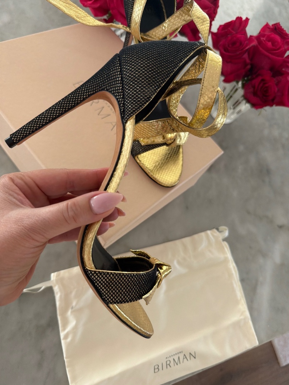 Alexandre Birman Snake Strappy Heels